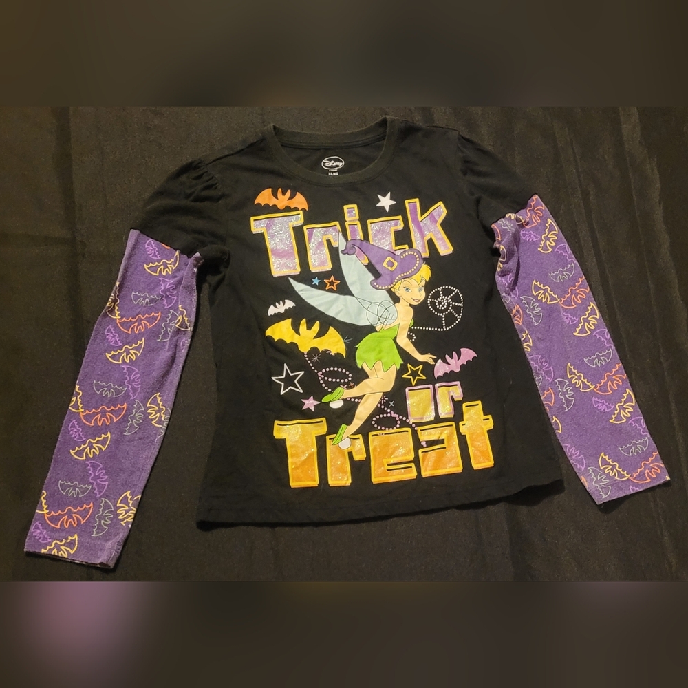 Disney Black and Purple Tinker Bell Halloween Top